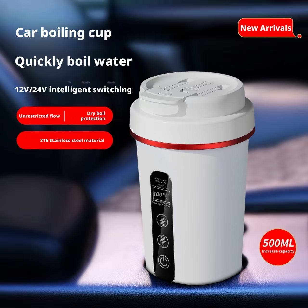 Hot Pot Portable Dual - Bouilloire Électrique Portable pour Voiture 12V