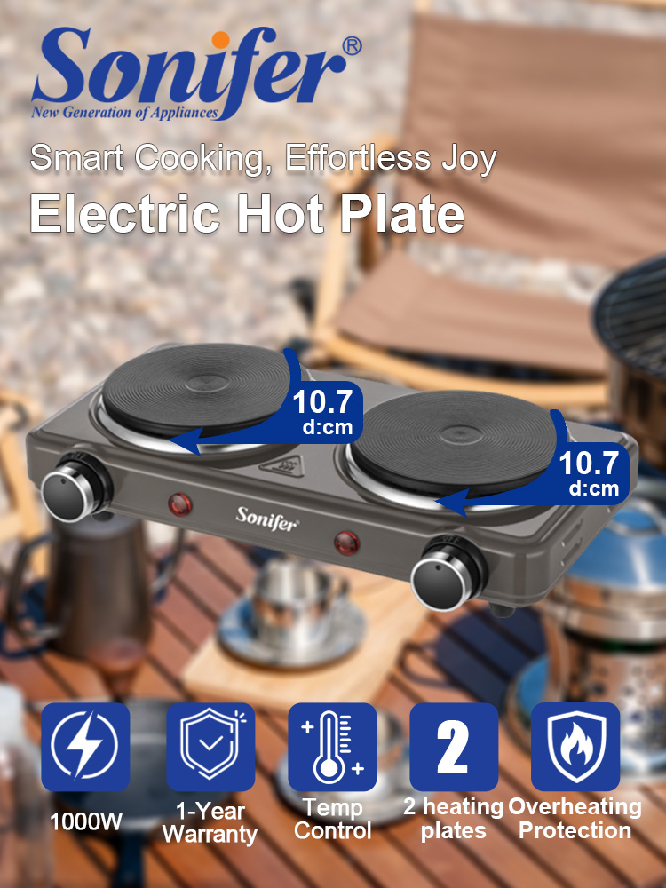 Hot Pot Portable Dual - Cuisinière électrique à double brûleur Sonifer
