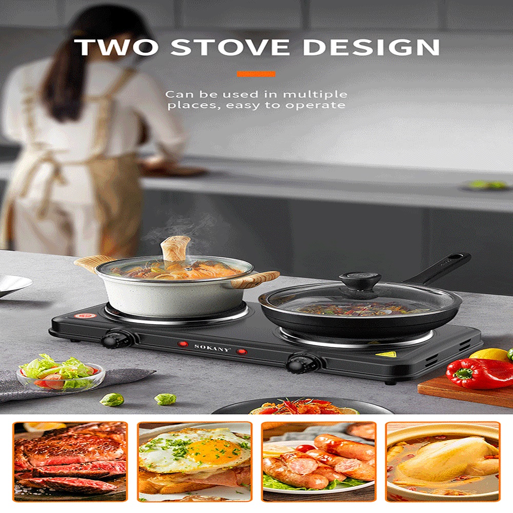 Hot Pot Portable Dual - Cuisinière électrique double plaque haute puissance