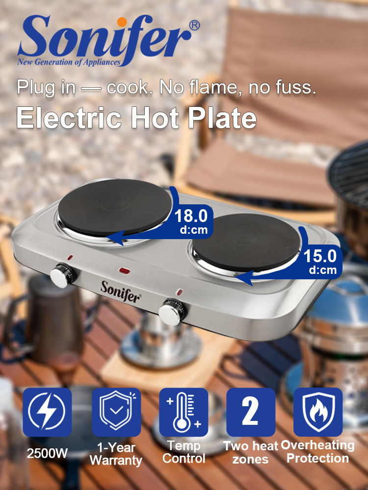 Hot Pot Portable Dual - Cuisinière électrique à double brûleur Sonifer